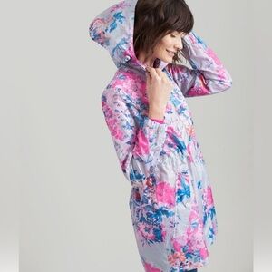 Joules Women's Golightly Printed Packable Waterproof Rain Coat jacket breathable